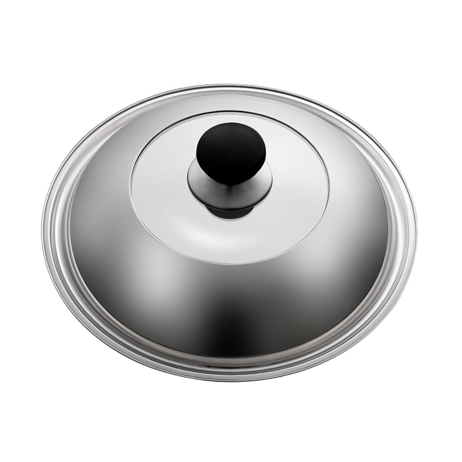 Pfannendeckel Edelstahl Universaldeckel mit schwarzem Griff Multi-Size Haushalt Topfdeckel mit Glaseinsatz für Töpfe, Pfannen und Bratpfannen Glasdeckel (Größe: 36cm)