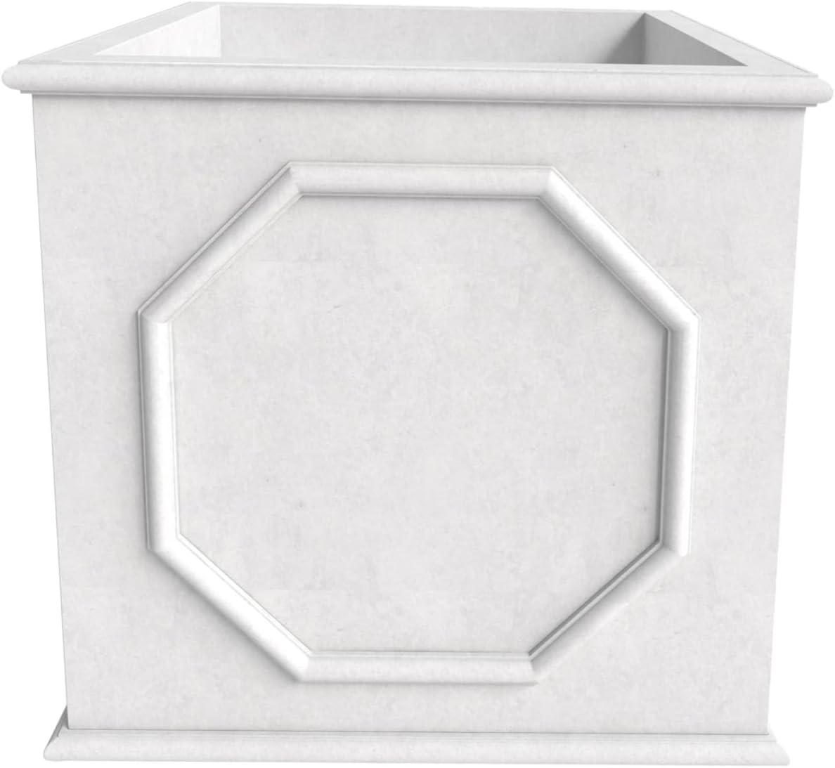 LeisureMod Sprout White Planter: Weather Resistant, Modern Square Cube Pot, Fiberstone & MgO Clay, Indoor Outdoor Use, Multiple Sizes
