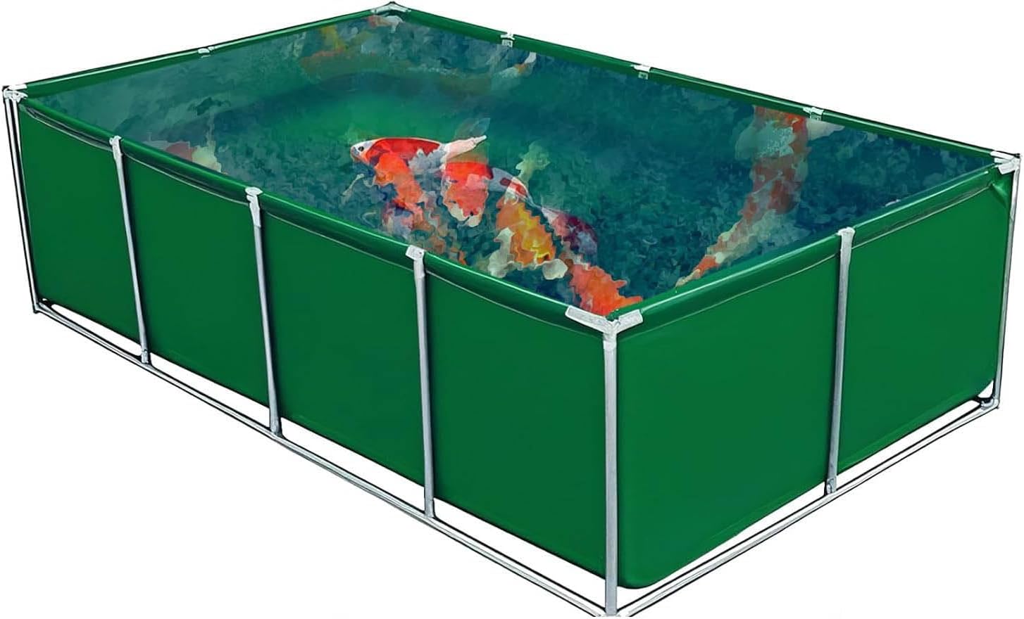 Above Ground Fish Pond with Metal Bracket - Durable Water Tank for Aquaculture & Garden, Ideal for Koi, Turtles, Fish Breeding, and Relaxation