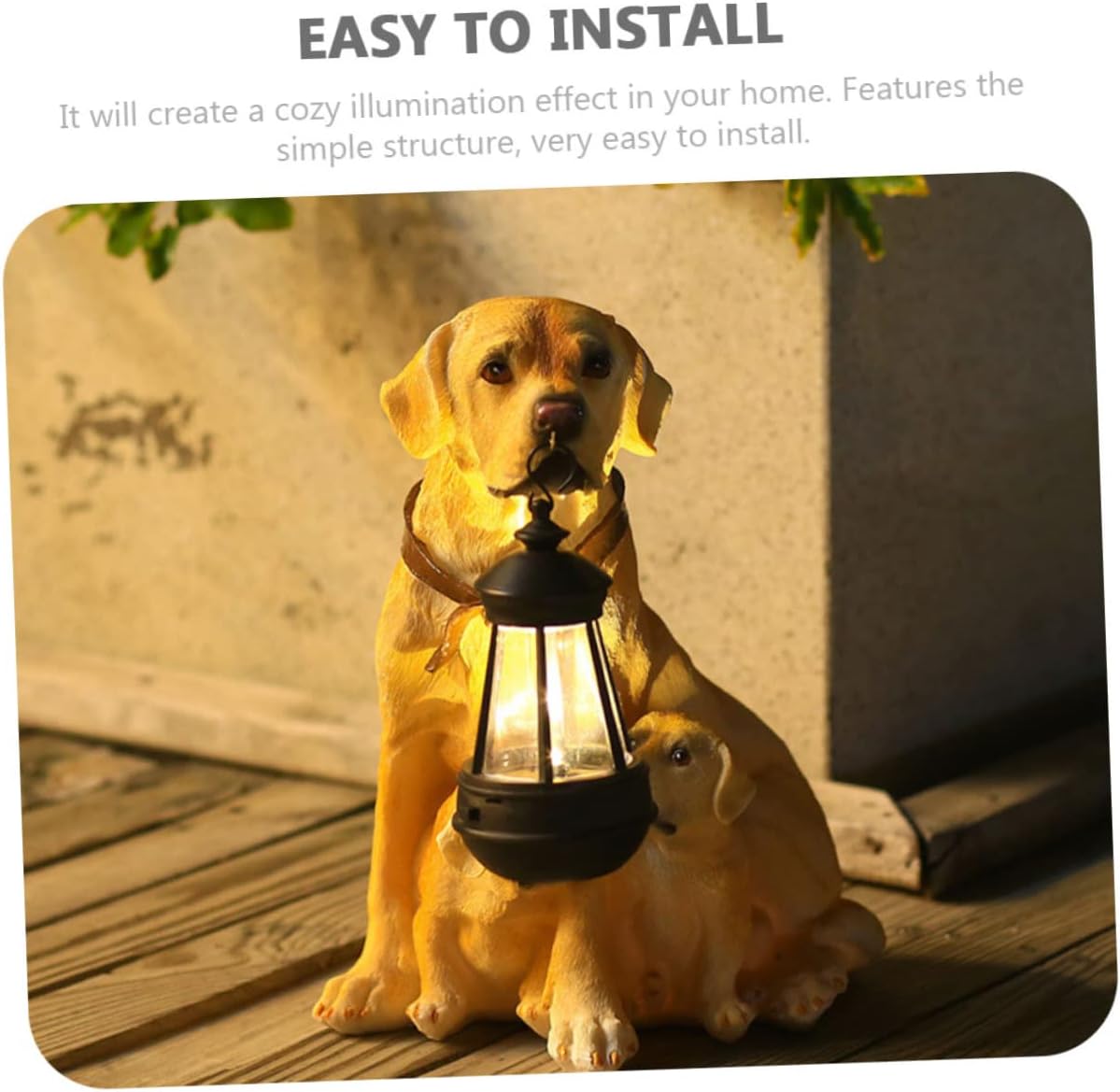 BESPORTBLE Statue Garden Decor Resin Outdoor Animal Ornament Landscape Light for Patio Balcony Decoration