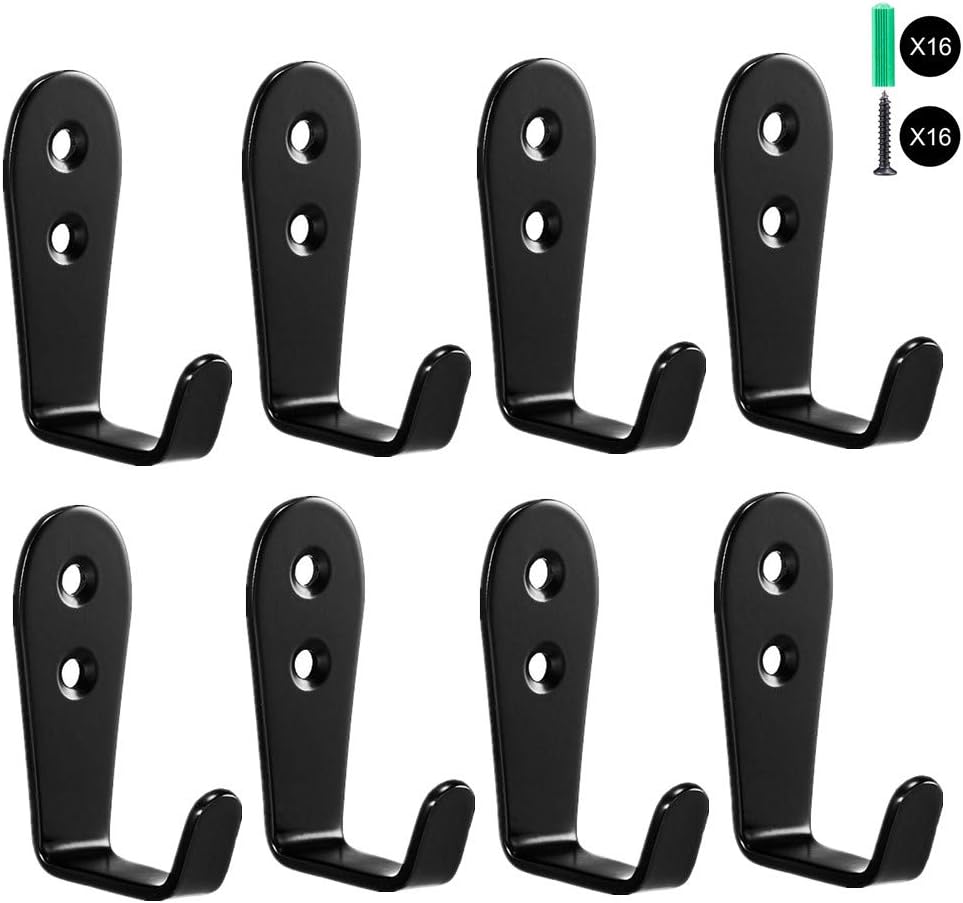 Flyisland Wall Hooks 8 Pcs, Coat Hooks Garage Hook Wall Mounted Hat Hangger Hooks