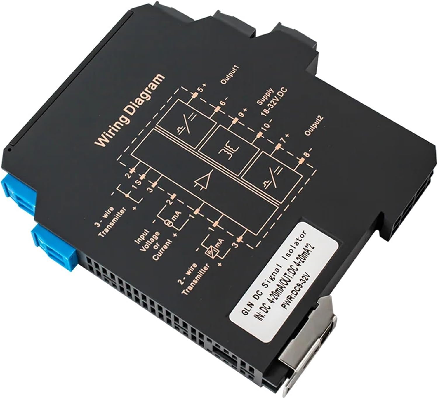 MNEXQML 1PCS Signal Isolator Transmitter Current Voltage Isolation 4-20MA 0-5V 0-10V(1in1out,Output 1-5V_Input 0-10V_DC24V)