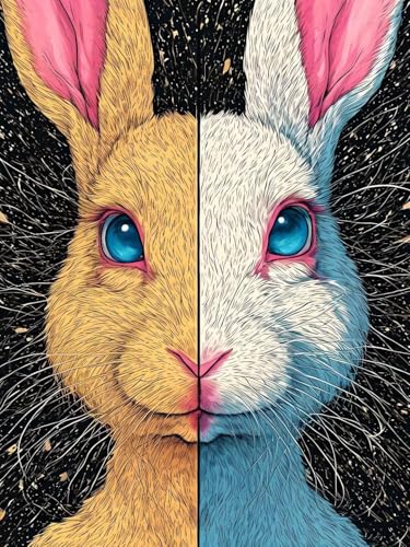 Diamond painting enfant et adulte motif lapin pour créer une décoration de Noël magique