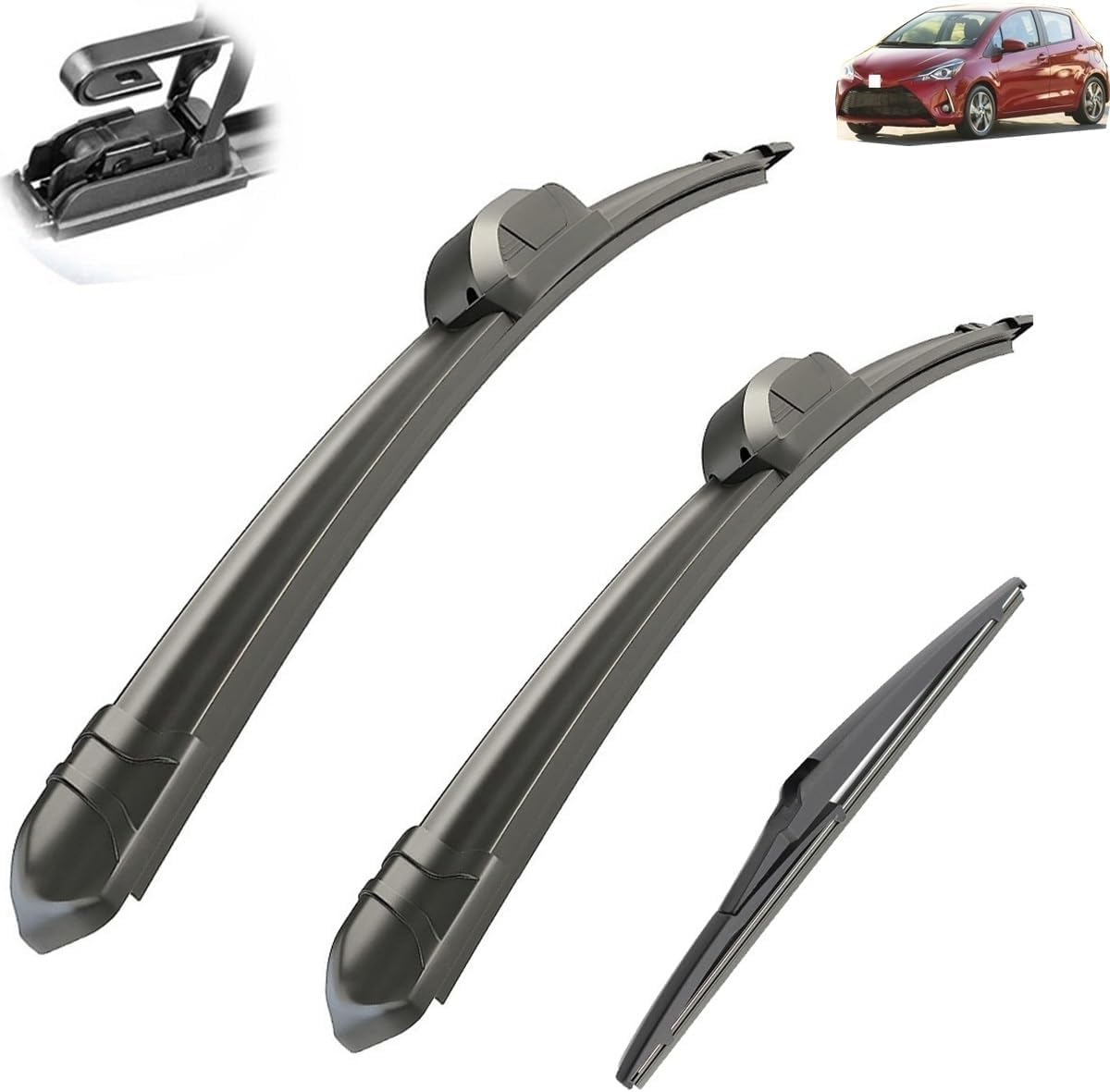 ZhangXD Front Windscreen Wipers For Toyota Yaris MK3 2011-2019, Windshield Window Brush Front Wiper Blades All-Weather Replacement Set Easy Installation