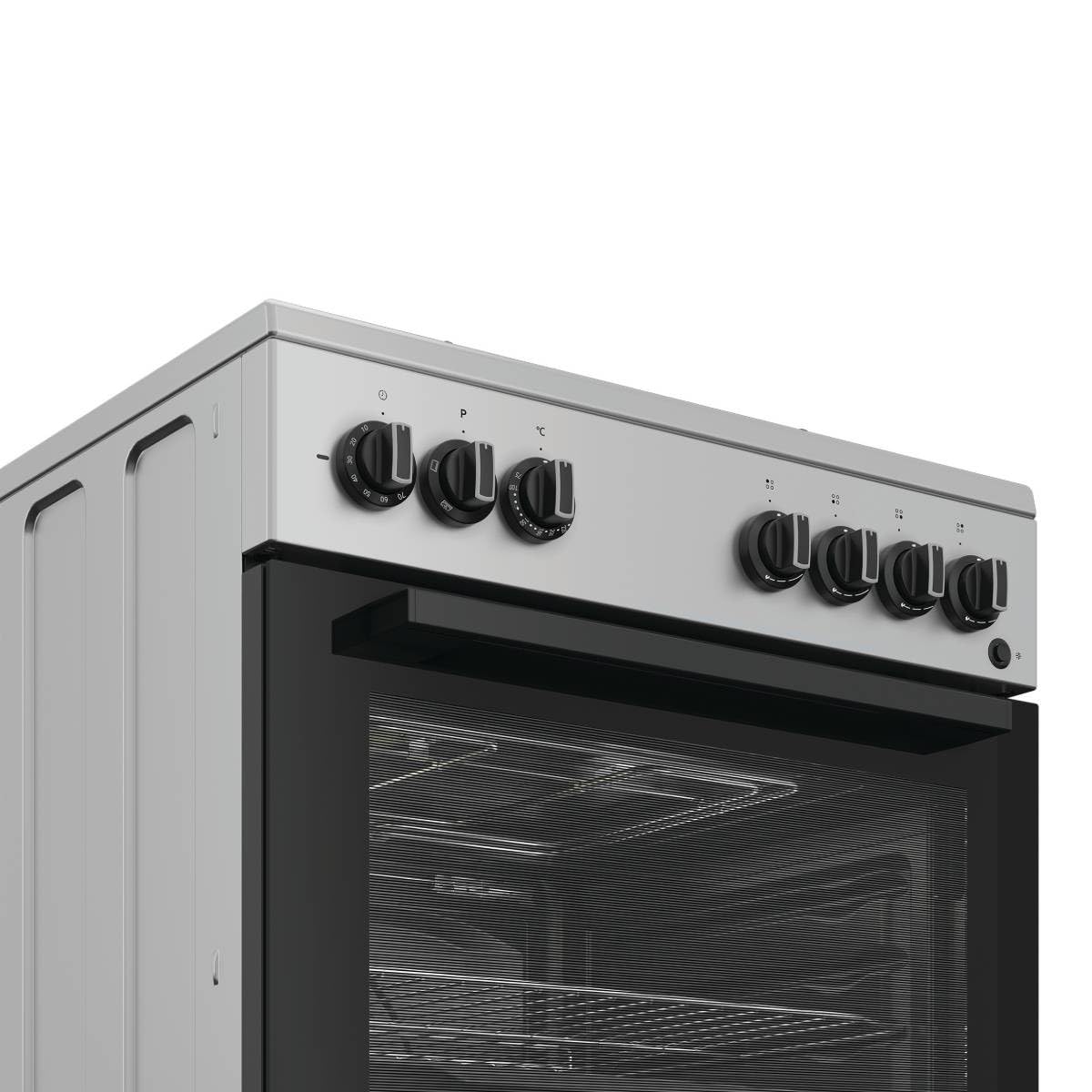 Indesit I6G3PMS Cucina A Gas, 60 Cm, 4 Fuochi, Forno Elettrico Con Grill, 73 Litri, Click&Clean, Steam&Clean, Timer, Colore Acciaio Inox, Classe Energetica A