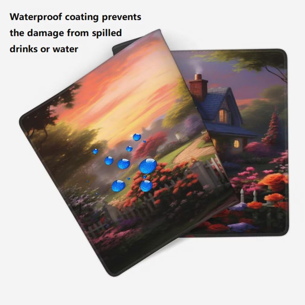 Tappetino Mouse XXL 1000x500mm Casa da Sogno Grande Mouse Pad, Tappetino Scrivania con Bordi Cuciti, Grande Mousepad Gaming con Base Antiscivolo per Giocatori, Ufficio e Casa (Paesaggio) -MP1598