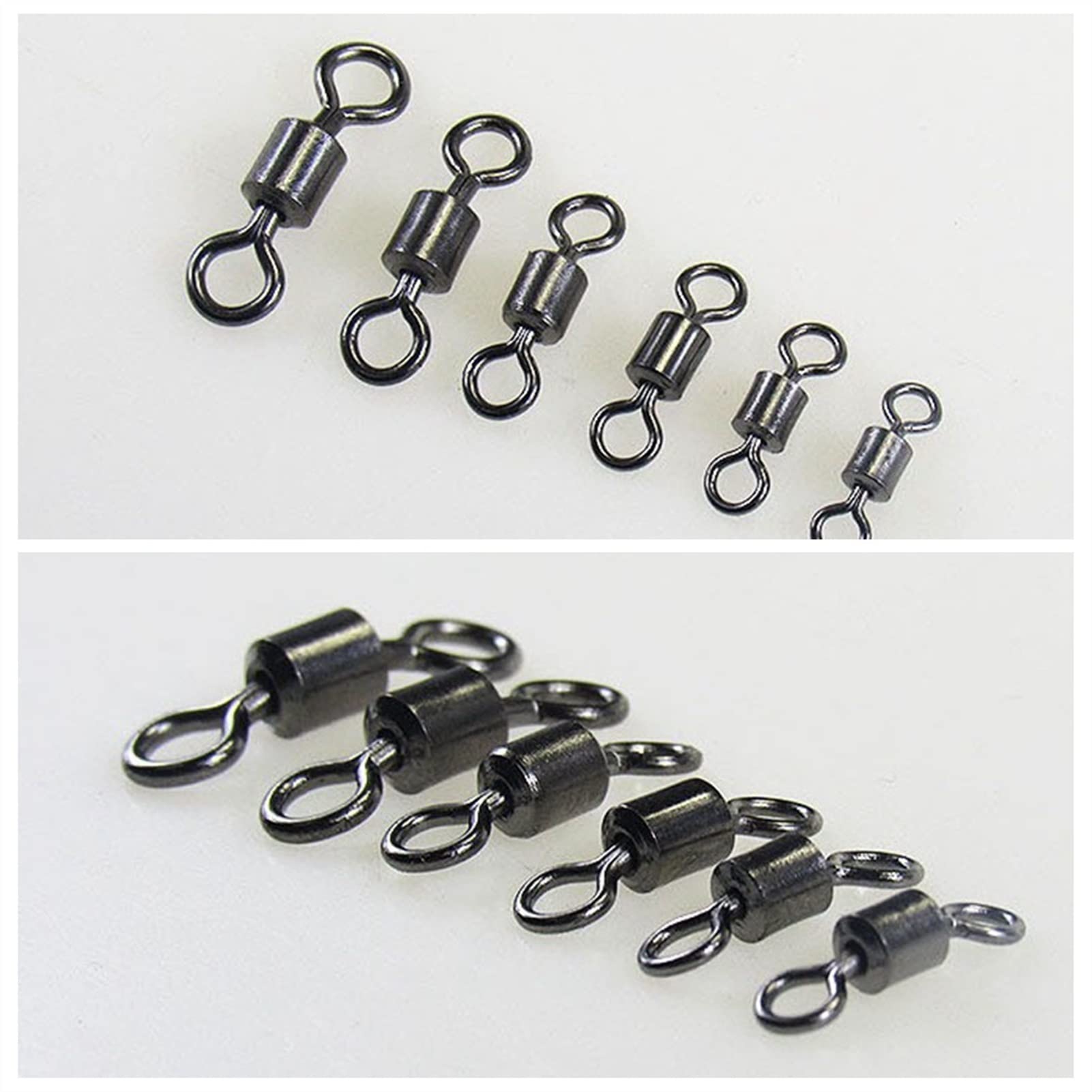 100 Stück Hochgeschwindigkeits-Rotationsstecker mit acht Ringen Angelfasswirbel aus Edelstahl Angelwettbewerb Ausrüstung Wirbelgerät für Hakenfischen 2-130kg (Size : 1#)
