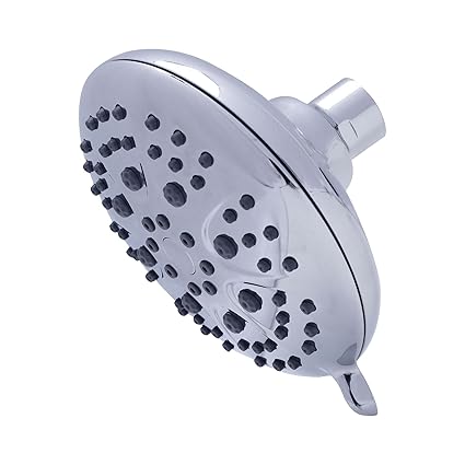 SAMANEA MS-5F125 overhead shower with 6 function spray settings without arm (ABS, Chrome, Pack of 1)