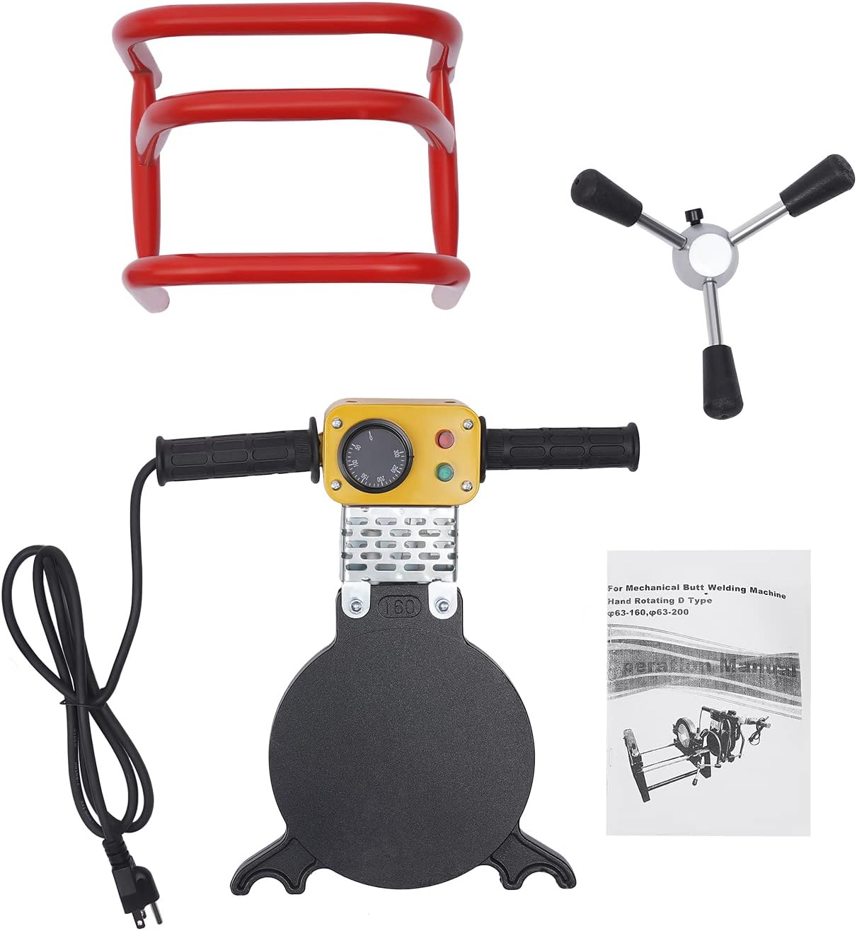 Pipe Butt Fusion Welding Machine, 2 Rings Single Column Pipe Fusion Machine for 63-200MM for PE PB PVDF HDPE PVC PP Pipe, Fitting Pipe Welding Piping Pipe Fusion Welder