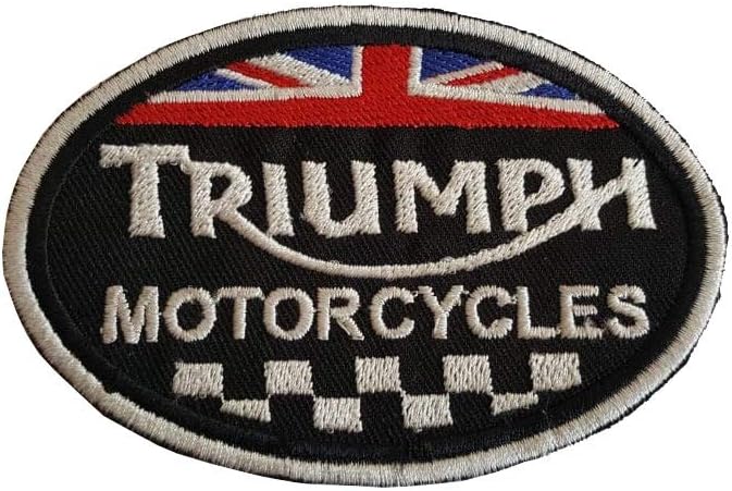 Triumph Racing Squares Oval - Embroidered Motorcycle/Biker Patch