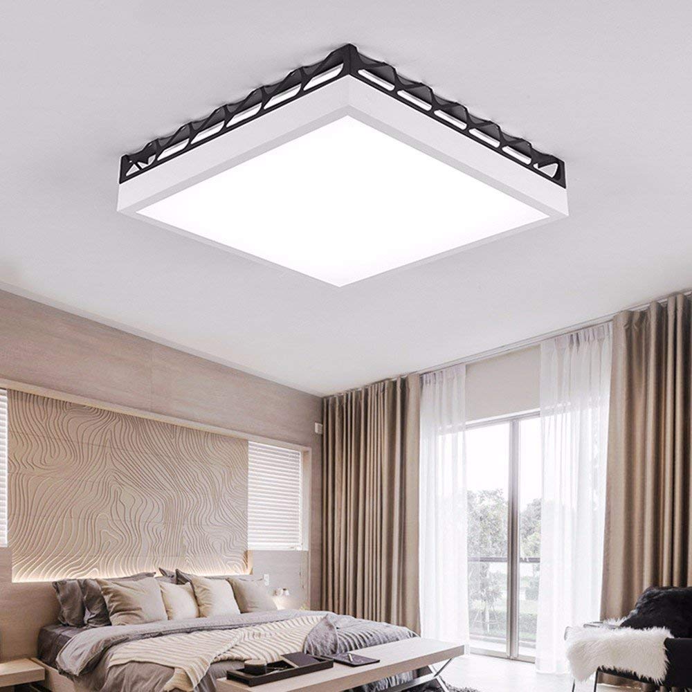 Plafonnier LED extérieur carré 36W blanc pour un éclairage de salon moderne