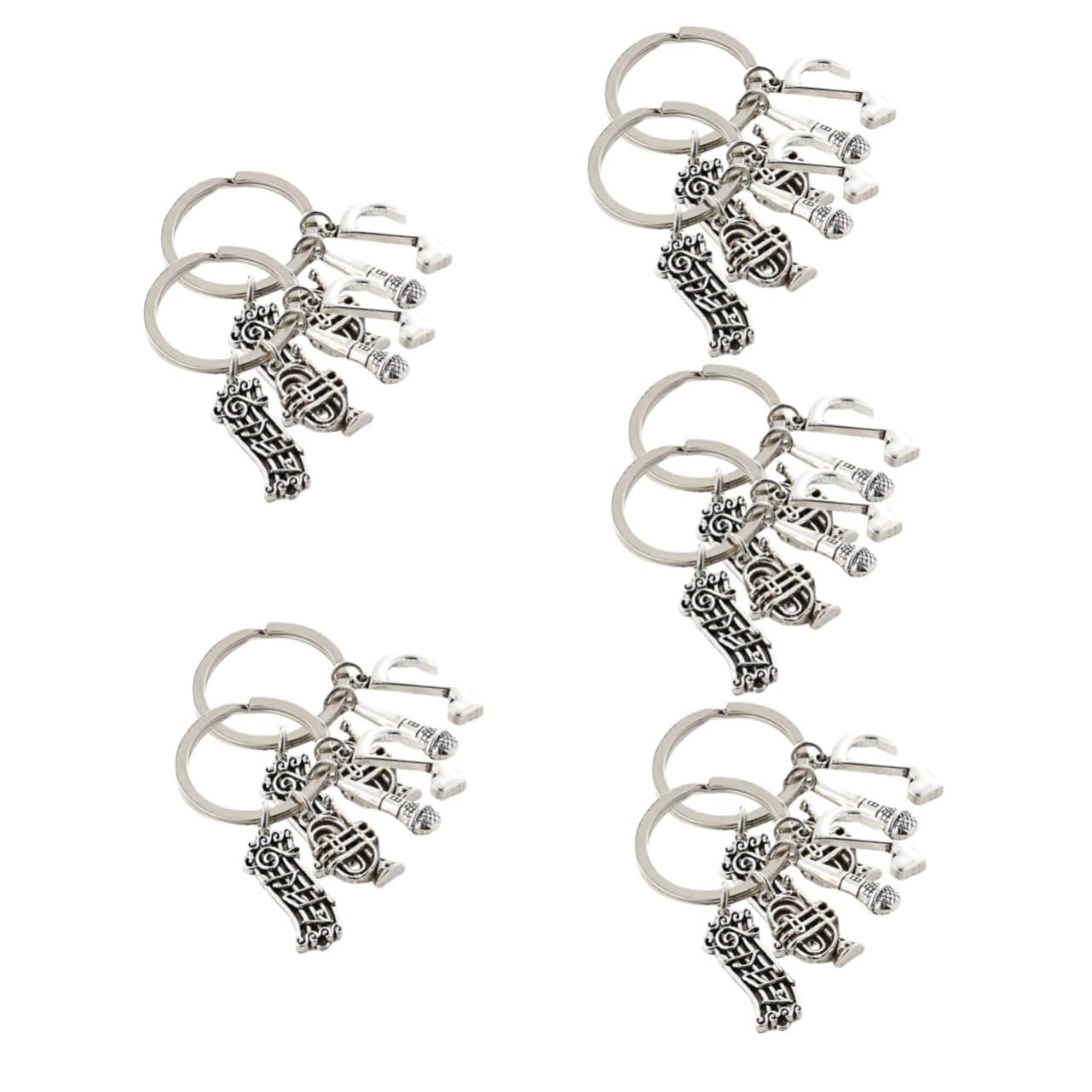 BESPORTBLE Llavero De Musica Simple Musical Llaves Acortar Cadenas Anillo De Llave De Aleación Decoración De Llavero De Mochila Escolar Colgante De Llave Decoración Plata