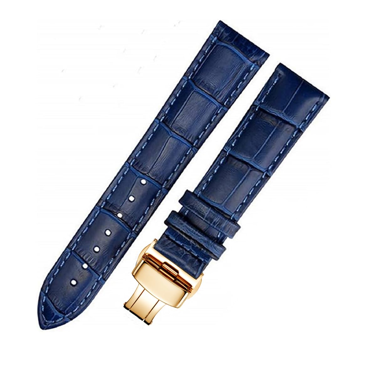Triblanc Leder Uhrenarmband Schnellverschluss Schwarz Blau B
