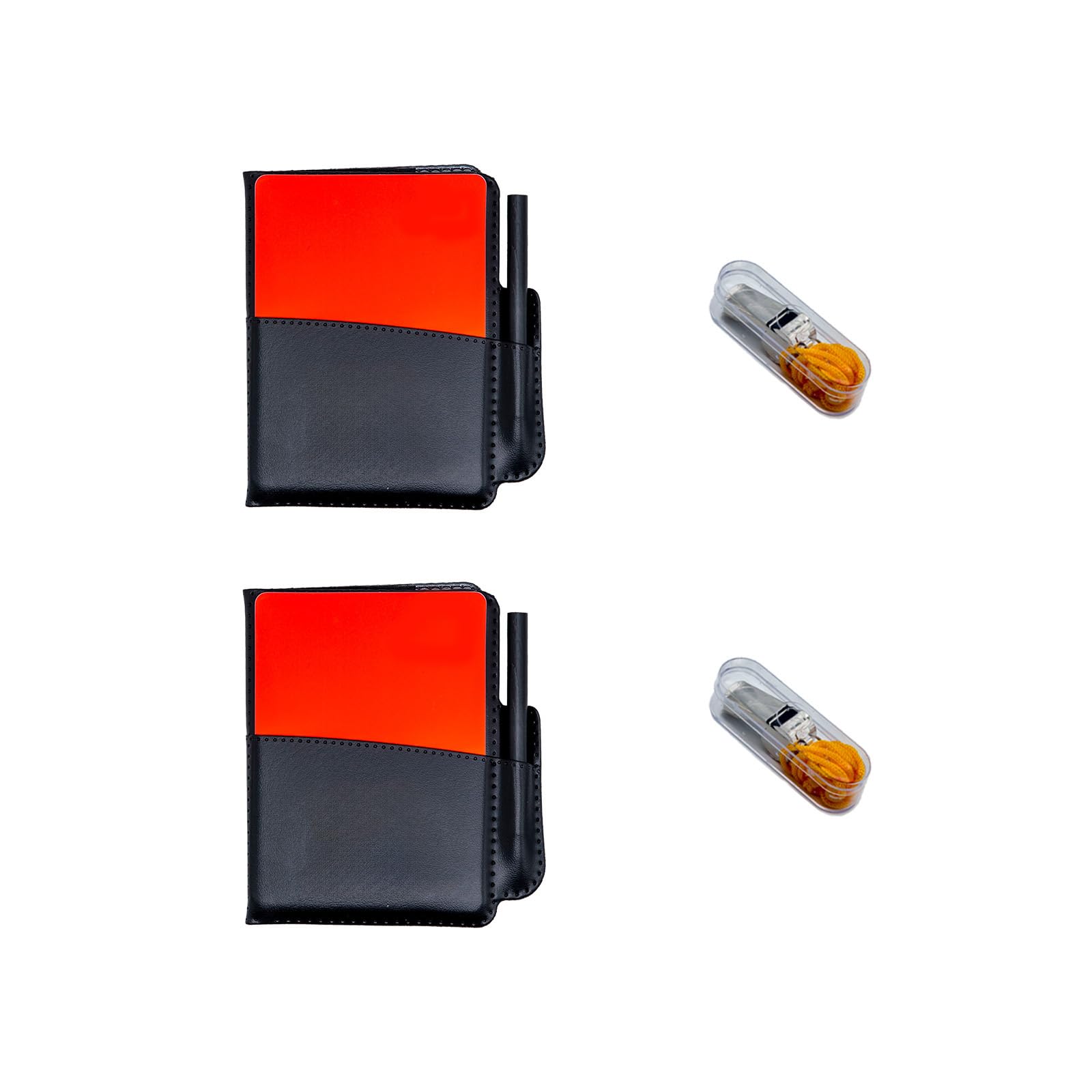 Fantperful Soccer Referee-Coach Football Yellow-Red Card-Whistle - Ref Reffing Equipment Penalty Wallet Set Kit Gear Packs (Color04)