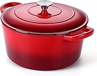 Vista 1 de P&P CHEF 6QT Enameled Dutch Oven, Cast Iron Dutch Oven Pot with Lid for Bread Baking, Enameled Casserole Pot for Roasting Braising Stewing Frying