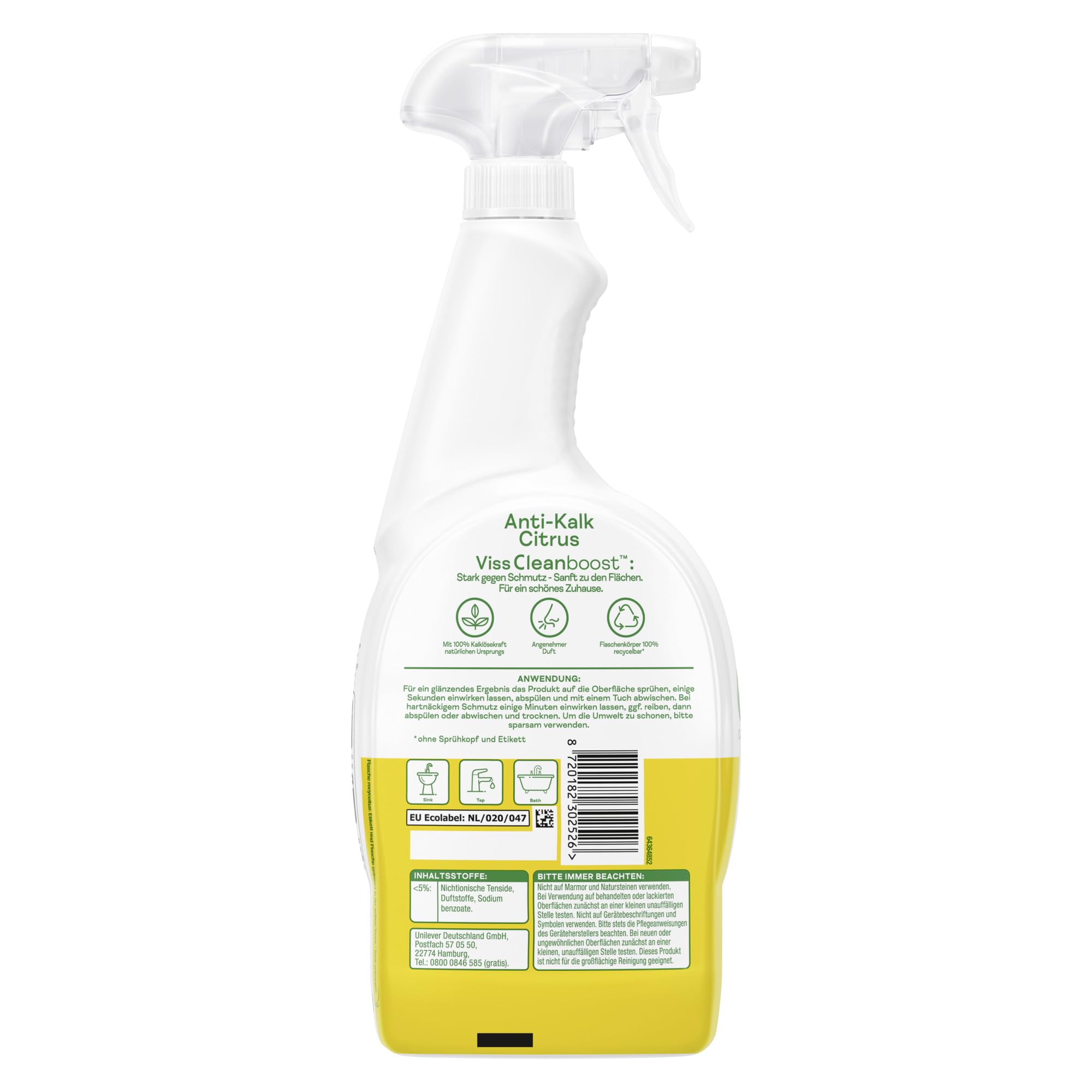 Viss Reiniger Spray Bad+Dusche Anti-Kalk Citrus 750 ml – Ansicht 2