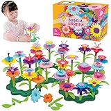 QHTOY DHSM Flower Toys,Flower Garden Building Toys 3, 4, 5 Year Old Toddler,Build a Bouquet Floral Arrangement Playset for Toddlers and Kids Age ,Best Christmas Birthday Gifts for Creativity Play