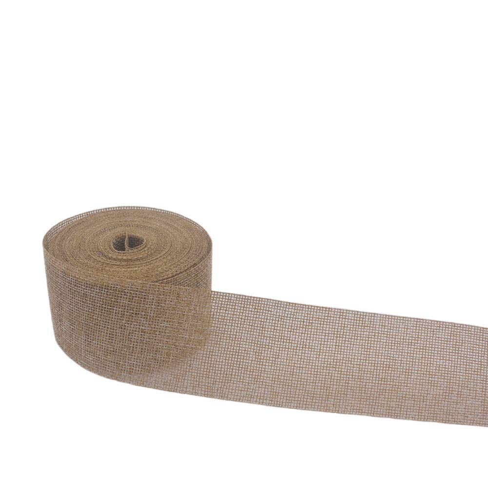 SCF2017 5cm*10m Faux Burlap Jute Ribbon Roll for Gift Wrapping,DIY Craft, Party, Wedding, Home Decoration(Natral)