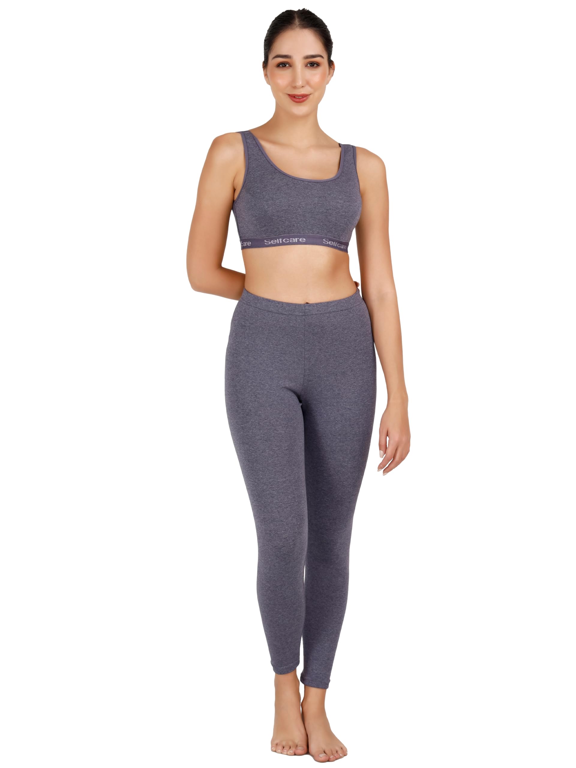 selfcare Womens Winter's Wear Lycra Blend Thermal Deep Back Blouse Top and Pyjama Set-picture-31