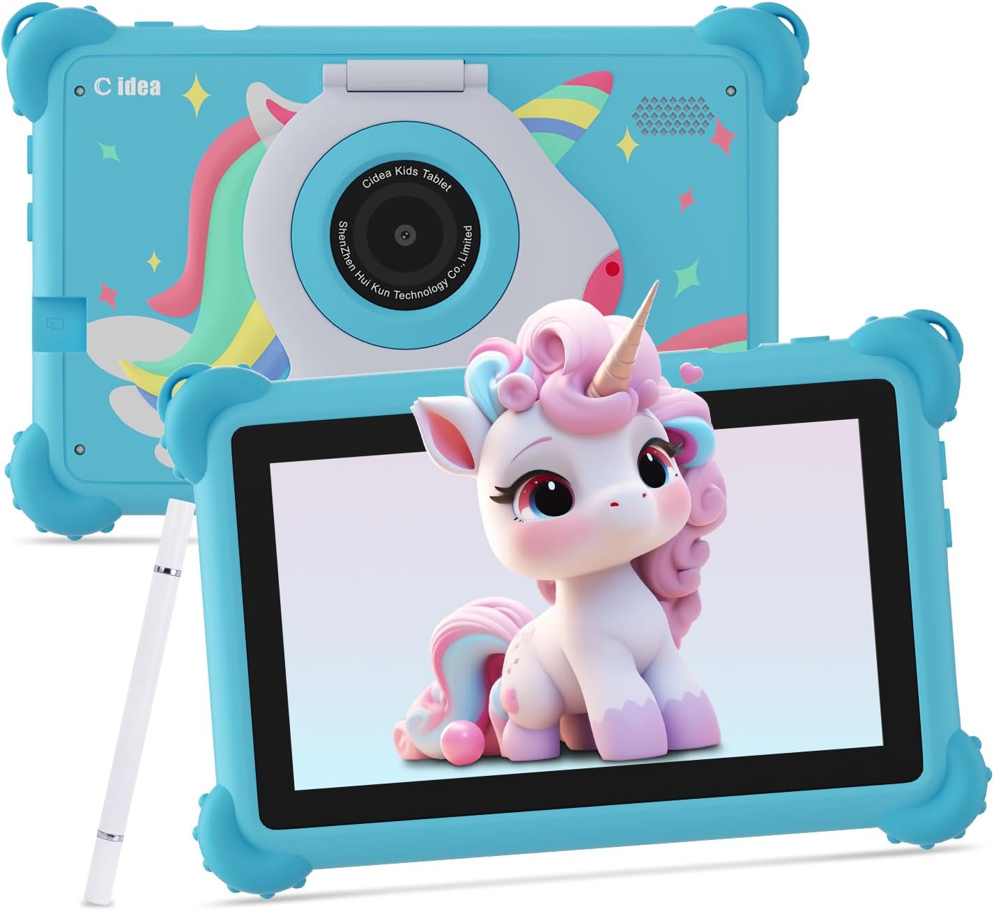 C idea 7-inch Tablet for Kids, 6GB(3+3) RAM + 32GB ROM Android 15 Toddler Tablet, Pre-Installed iWawa, Parental Controls, Supports Bluetooth and WiFi (Pink)