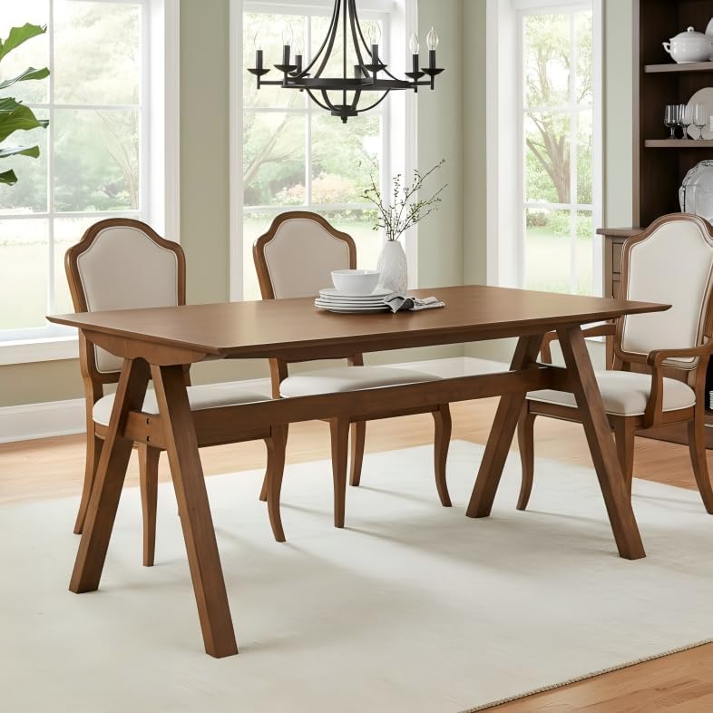 Amazon.com - DUOMAY Wooden Dining Table, Square 59" Wide Kitchen Table ...