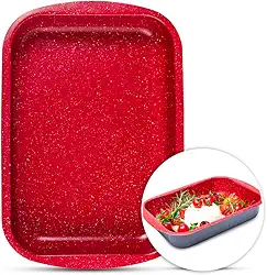 Assadeira Cerâmica Antiaderente 18x25 Ret Red Marble Duralar