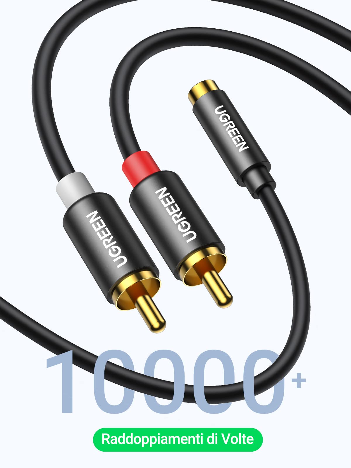 5ft 3.5mm Audio AUX 1/8Stereo to 2 RCA Male Y Cable Adapter Cord MP3 iPod Phone