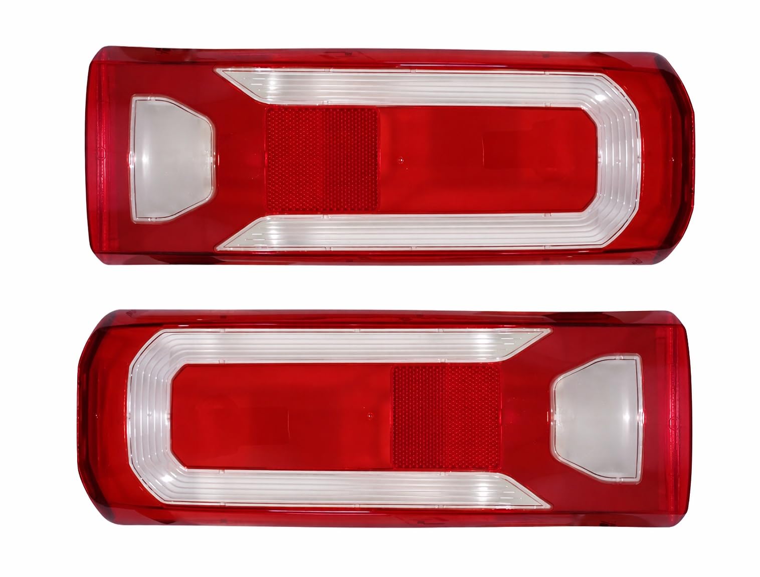 2 x Rücklichtglas Rückleuchtenglas Lichtscheibe Glas Rückleuchten Heckleuchten für Mercedes Actros MP5 LKW Anhänger E-MARK Rot Weiß
