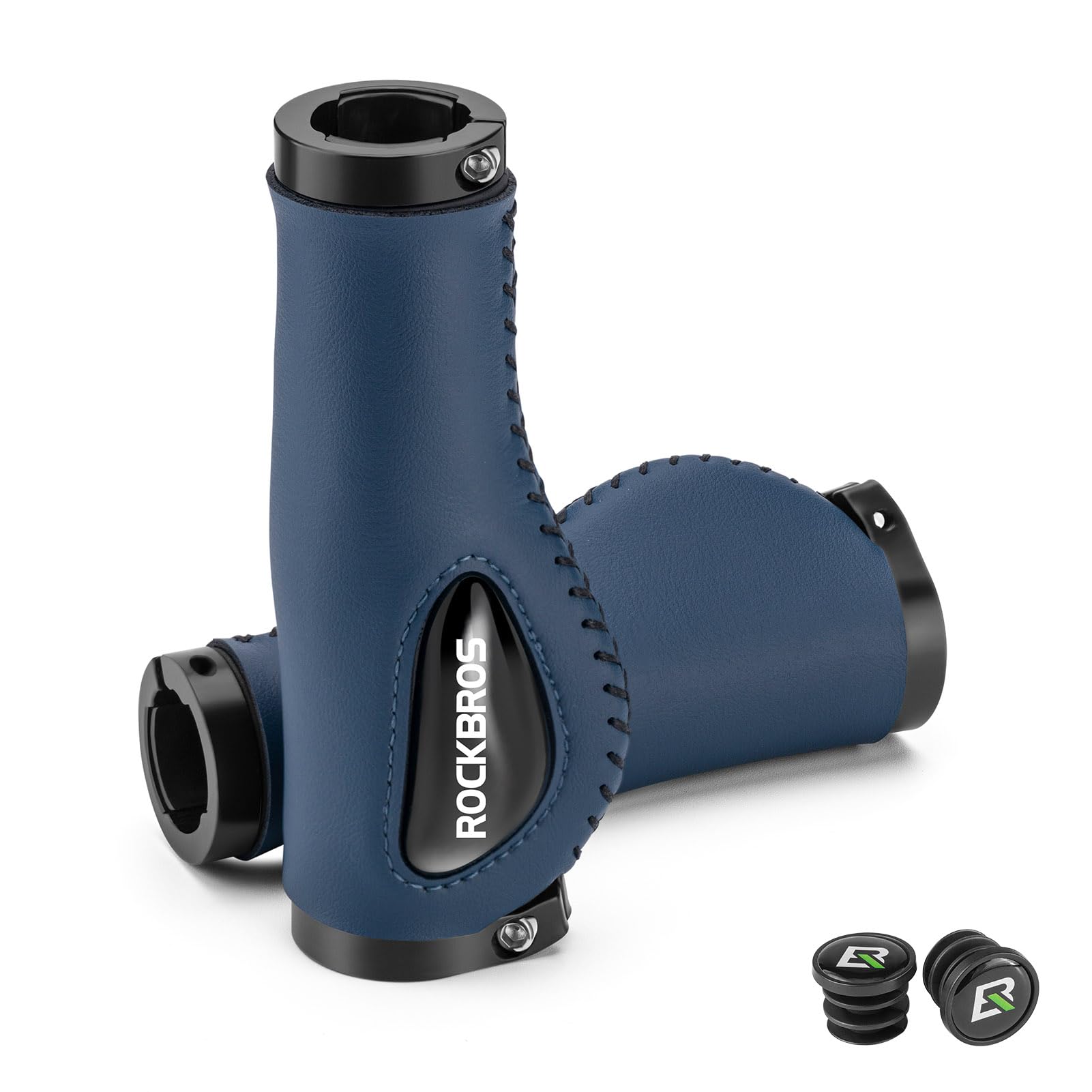 ROCKBROS Ergonomic Bicycle Grip Double Lock-On 22.2mm Pair Blue Bike Handle