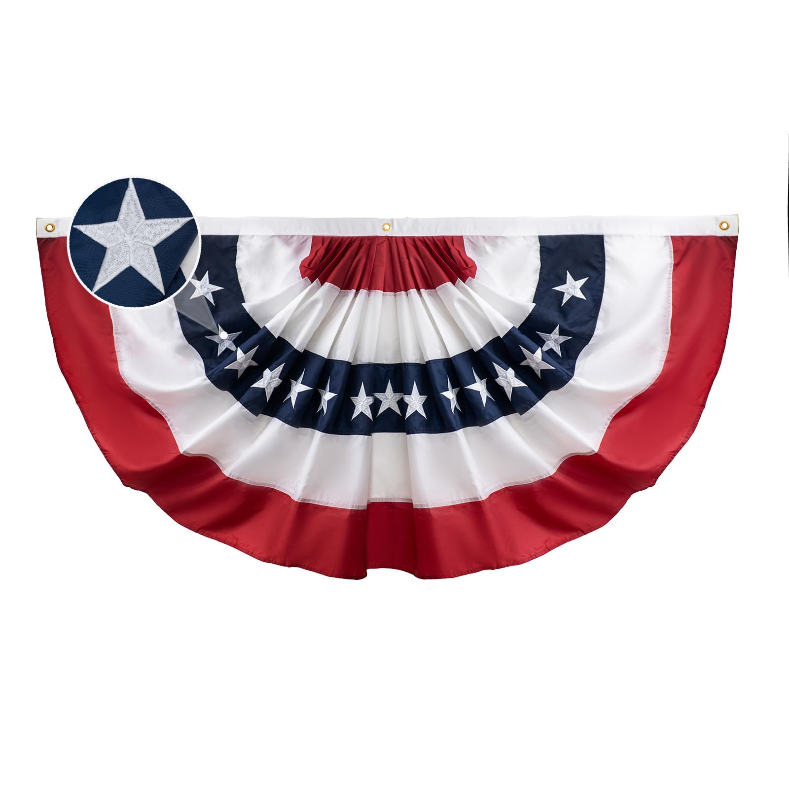 FLAGPARK Bunting Flags Outdoor1.5x3 Ft American Buntings Flag for Outside Embroidered Stars Memorial Day 4th of July Decor...