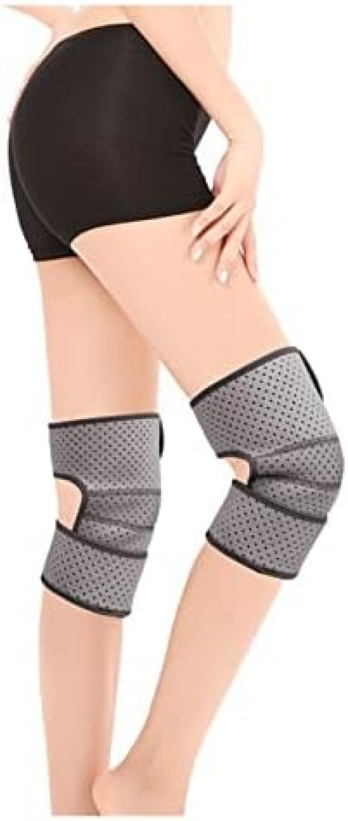 1 Paar Kniestütze, Selbsterwärmende Magnetische Knieschützer Mit Austauschbaren Wärmepolstern, Linderung Von Arthritis Und Gelenkschmerzen,Grau,Einheitsgröße,YUYANAIAI