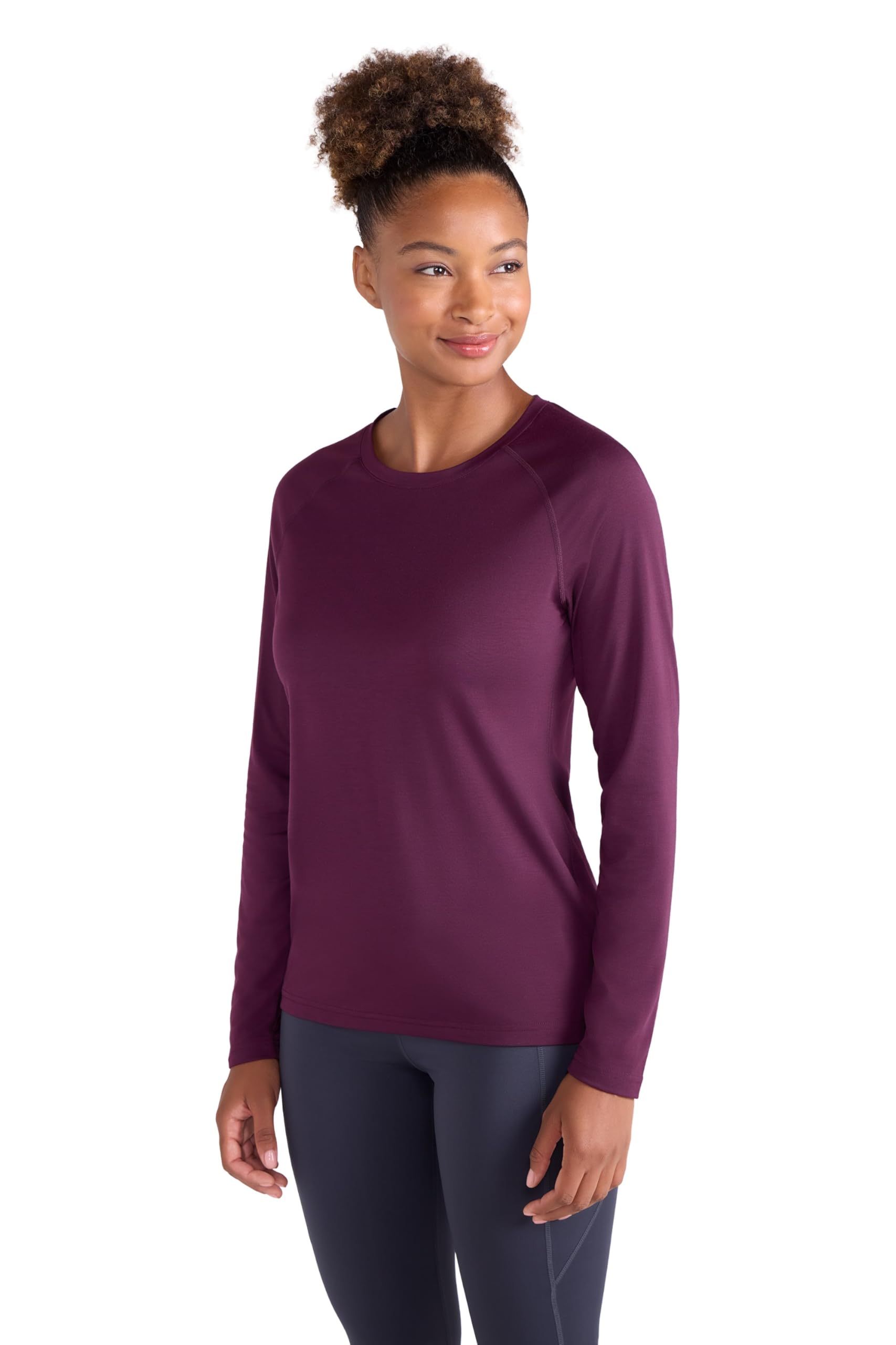 Mountain Warehouse Women's Dynamic Top Quick Drying High Wicking Gym T-Shirt in Dark Mauve | Size: 12