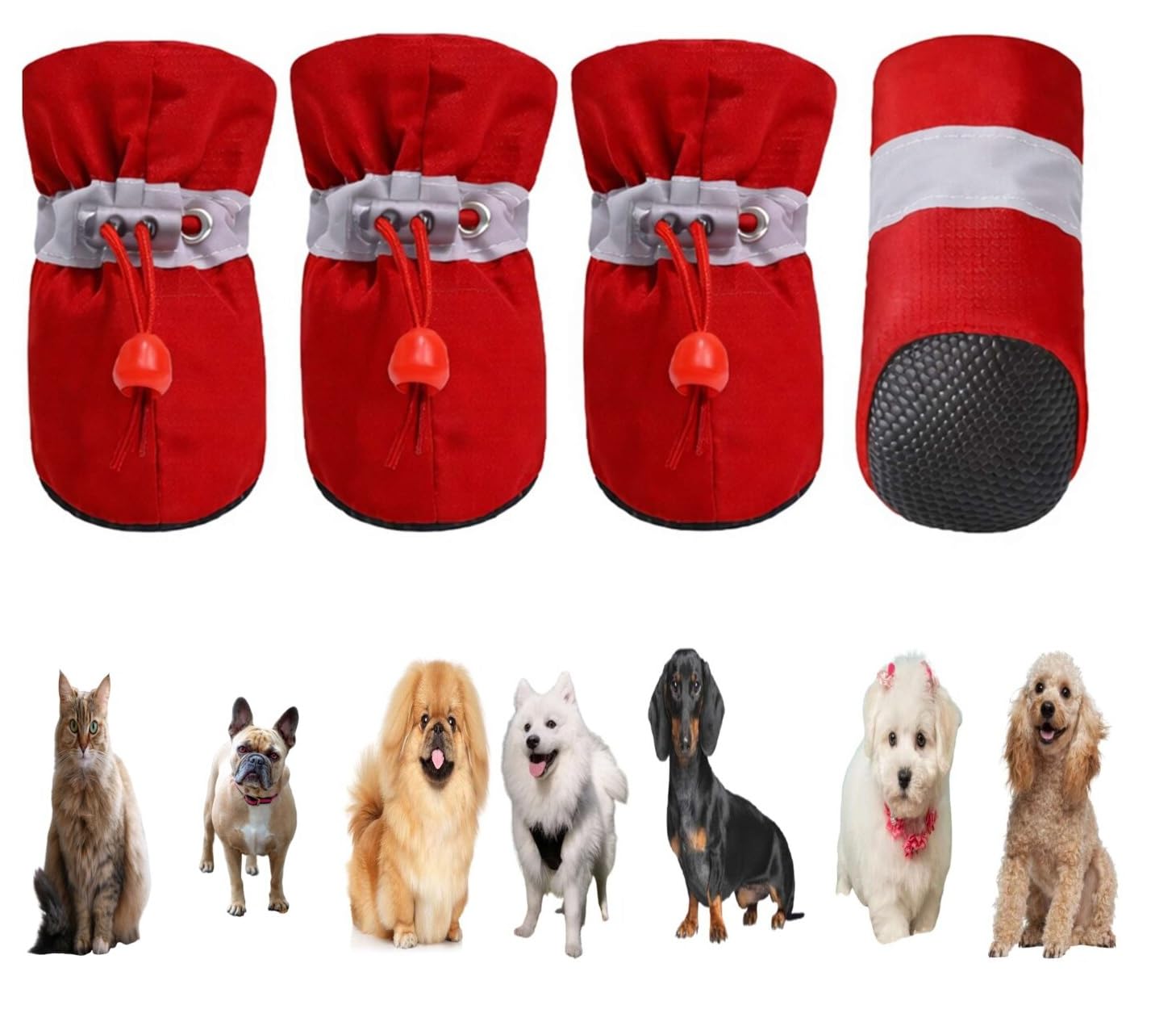 DAGGERS Pack of 4 Pcs Dog Boots Paw Protector Anti-Slip Upgraded Sole Shoes with Reflective Straps Design for Shih tzu, Bi... - Review, Price and Buying Guide