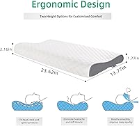 Vista 3 de SUQ I OME Slim Sleeper-Almohada de espuma viscoelástica ultra fina para dormir, perfil cervical delgado y bajo para dolor de cuello, dormir boca Gris