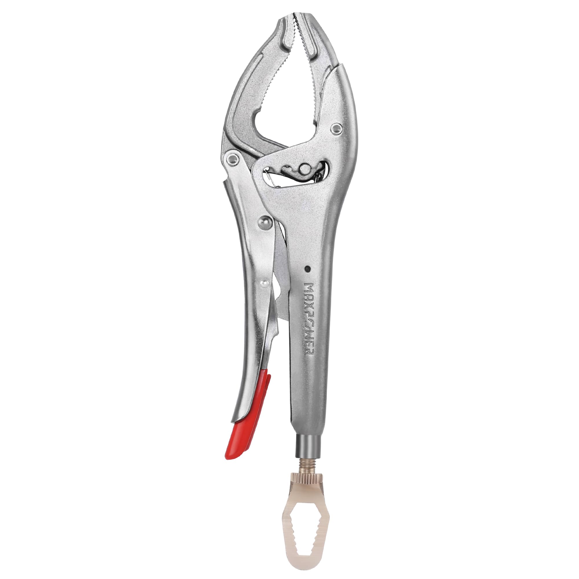 MAXPOWER Pince Étau 250 mm – Mâchoires Courbes 50-100 mm – Acier Cr-V Robuste – Force de Serrage Réglable – Pince de Verrouillage pour Atelier, Garage et Bricolage