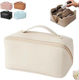 Large-Capacity Travel Cosmetic Bag, Cosmetic Travel Bag, Travel Makeup Bag, Makeup Bag Travel Cosmetic Bag, Waterproof Portable Cosmetic Bag Toiletry Bag (White)
