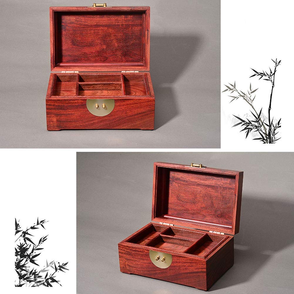 Regalo per le donne scatole di gioielli scatole di gioielli Organizzatore di gioielli in legno Organizzatore a doppio strato retrò scatola di stoccaggio di gioielli con chiusura a capodanno regali