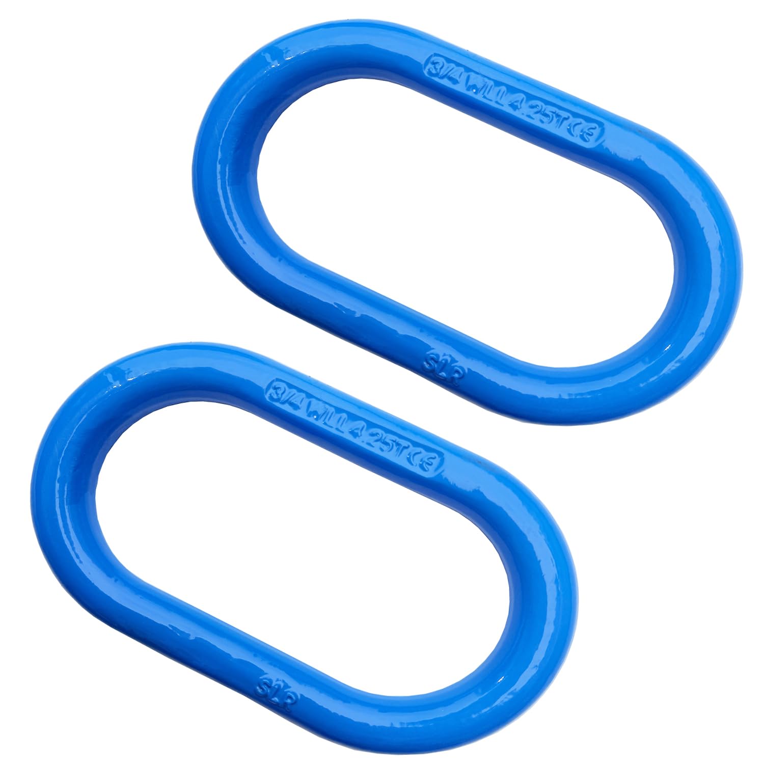 Lyplus Anello di sollevamento a catena oblungo, in acciaio di grado 80, resistente, per applicazioni di sollevamento e sartiame, blu (4263,8 kg-1Pack)
