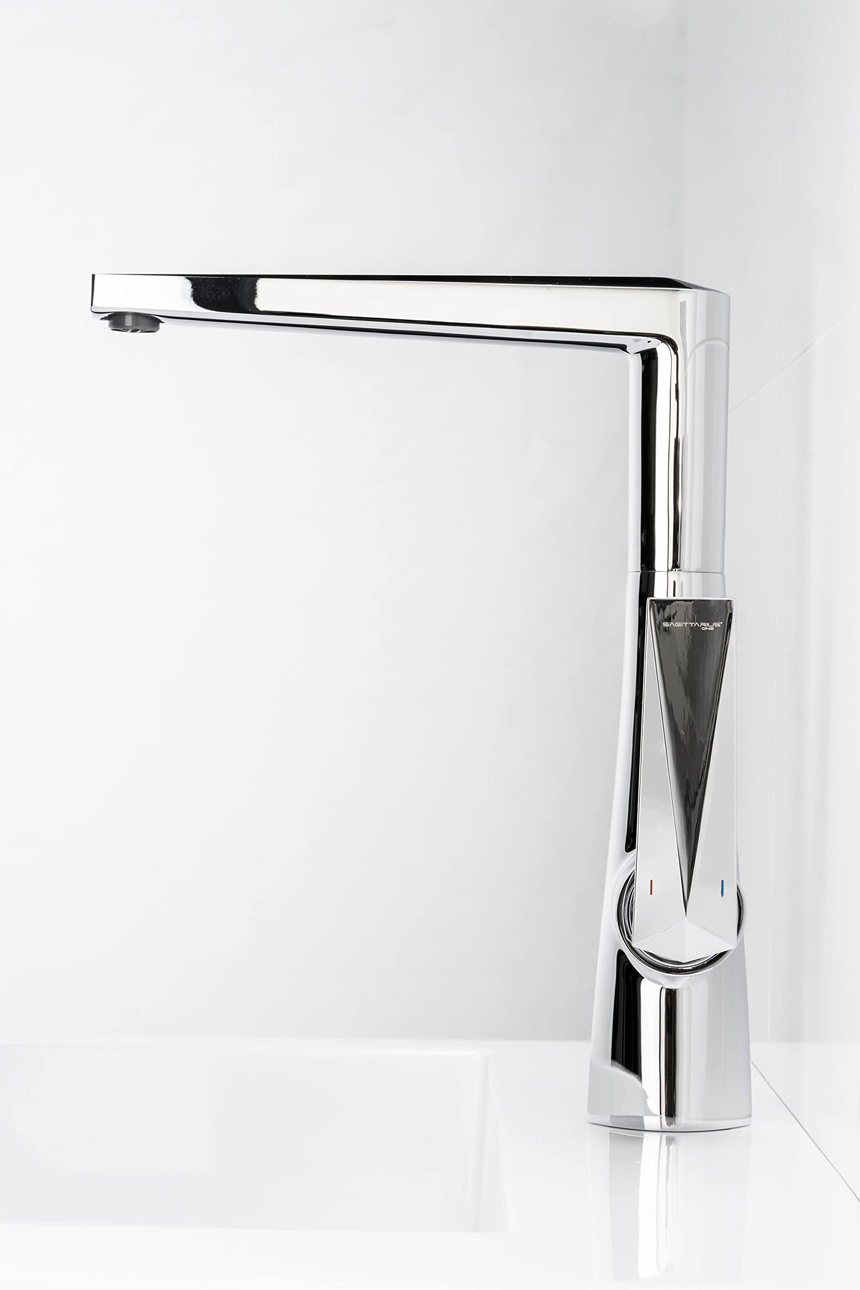 44S1 Grifo Cocina Pared – Giratorio Latón Cromado 360, Mezclador con Cartucho Cerámico, Diseño Moderno Elegante, Ideal Sistemas Baja Presión | Mezclador Con Cartucho Ceramico, Giratorio 360 Grados, Diseño Moderno Y Elegante, Para Cocina, Modelo 44s1