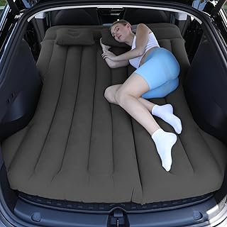 SUV Colchón de Coche Inflable con Bomba de Aire y Almohada, Cama de Aire Portátil para Viajes, Camping, Aire Libre, Cama Hinchable Coche, Grueso, Cómodo y Duradero para Maletero (Negro)