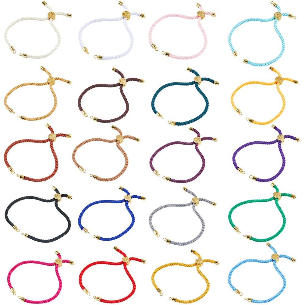 Pulseras ajustables de nailon SUNNYCLUE con amuletos de aleación de metal y extremos de latón