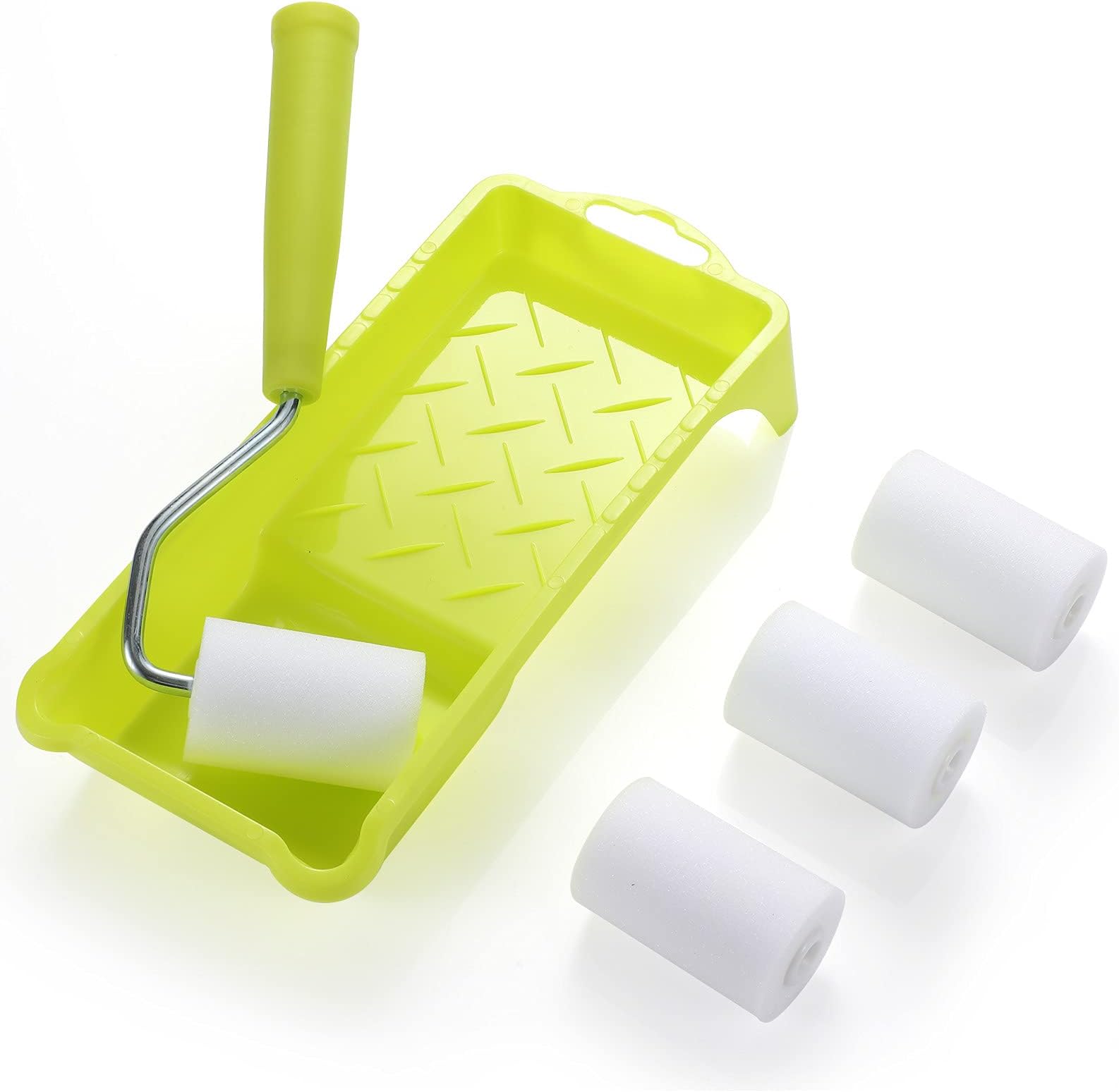 Paint Roller 2 Inch,High-Density Foam Roller with Frame,Tray,Mini Paint Roller Refills, Small Sponge Roller Painting Supplies for Smaller DIY Stenciling Projects(Pack of 6)