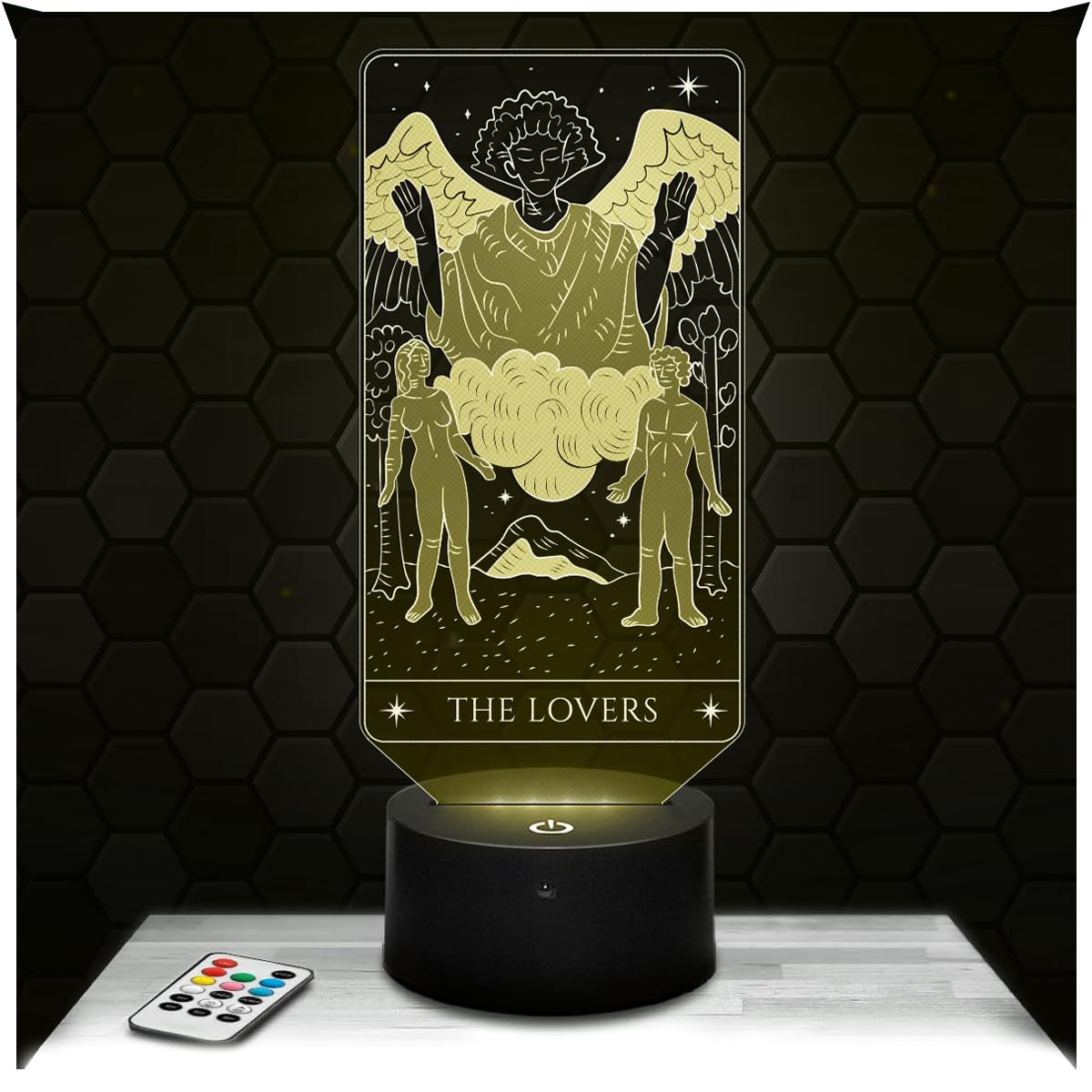 Lampephoto.fr -The Lover Arcane Tarot 3D Lamp, Gift idea Decor Divination Card Cartomancy Oracle, Lamp Decor Living Room The Lover Arcane Tarot, Soft Light, Original Christmas, Gift Idea