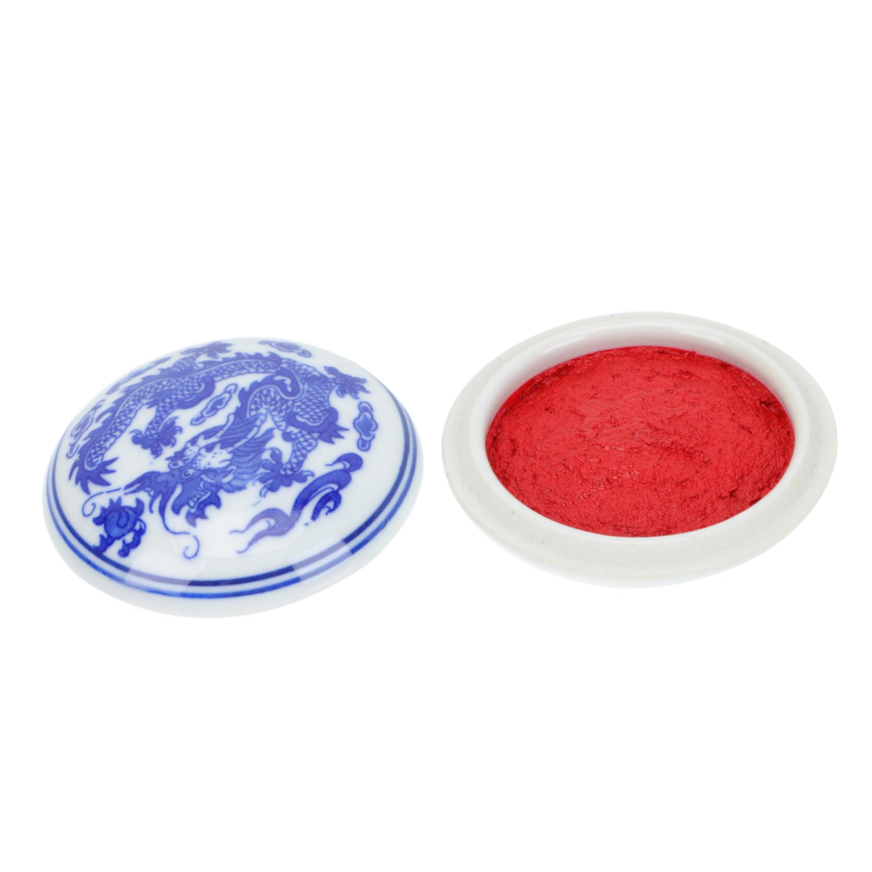 OSALADI 3 Stck. Keramisches Stempelkissen für Kalligraphie Anfänger Tintenpaste Box mit Deckel DIY Chinesisches Stempelkissen für Versiegeln und Malerei Retro Design