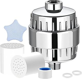 36 Stage Shower Head Filter with 2 Filter Cartridges - Duschfilter to Remove Fluoride Chlorine and Heavy Metals with vitamin C for Hard Water, Reduces Impurities (36-Stufen-Duschfilter)