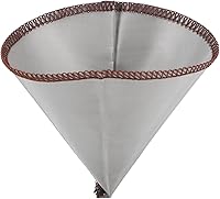 Vista 5 de EMUKOEP Filtro de café reutilizable en forma de cono de filtrado fino 304 de acero inoxidable sin papel filtro de café de malla (L para 3 a 4 tazas)