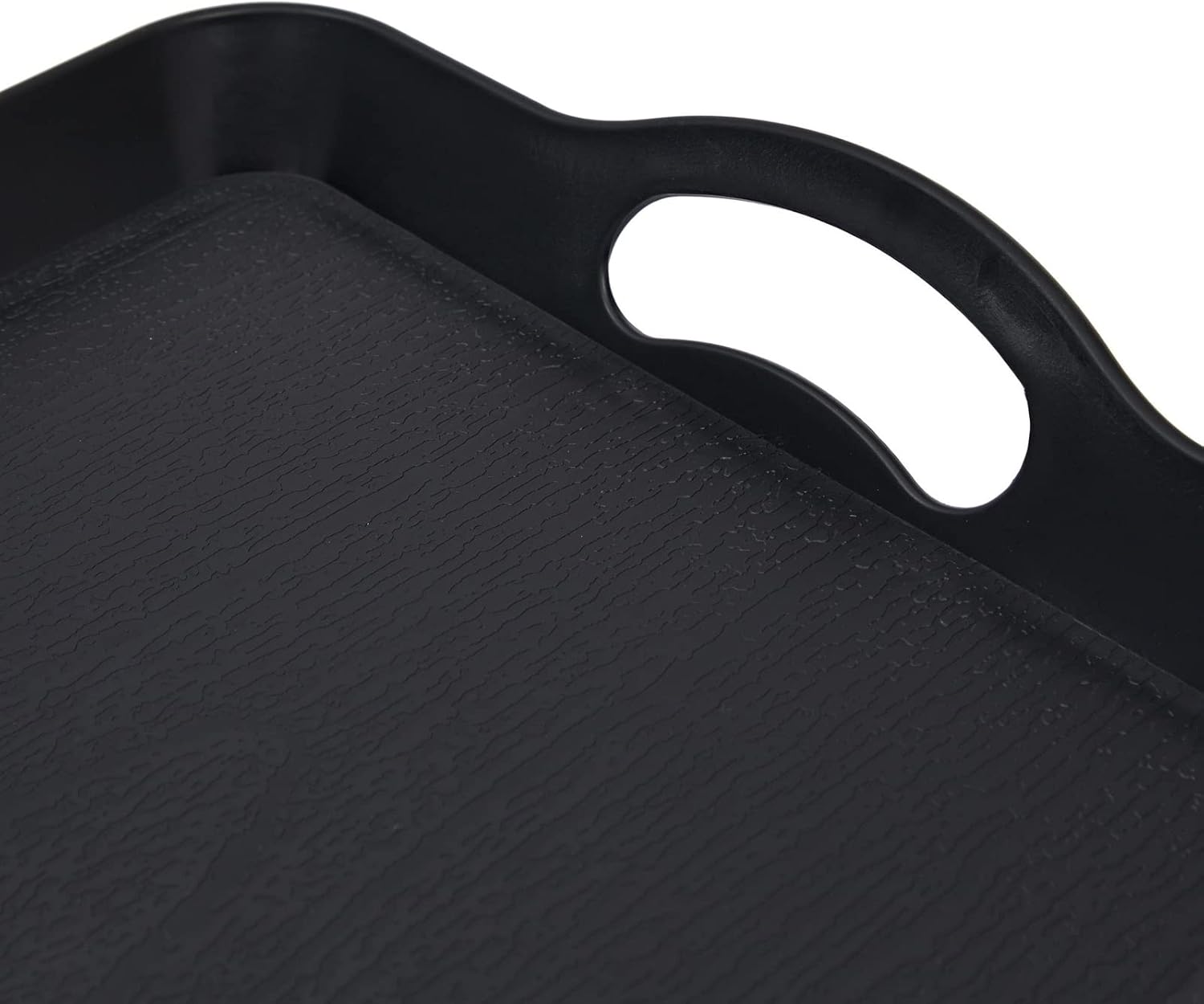 4 Pack Black Plastic Serving Tray with Handles for Eating (16.5 x 11 in) : Home & Kitchen