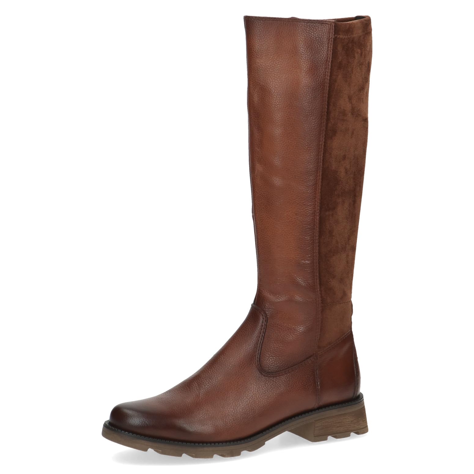 Caprice Women's high boots without heel Airmotion made of leather knee-high Width G, Brown (Cognac Comb), 5 UK