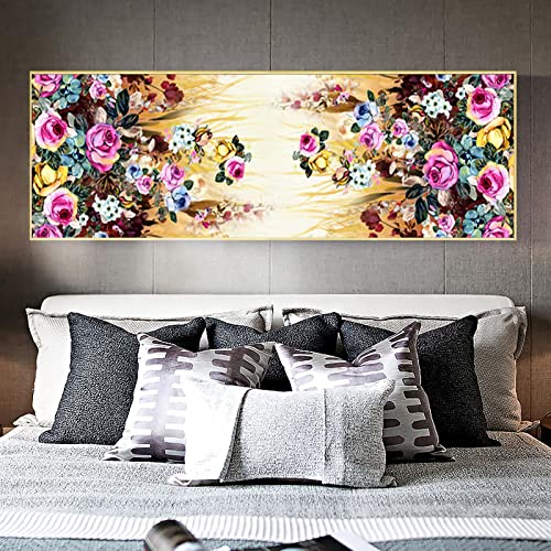 Blooming fleur peinture sur toile pour décoration murale chambre et salon chic