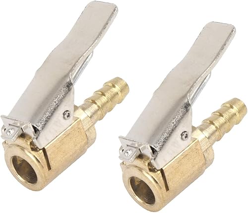 X AUTOHAUX 2 unids 0.236 in bloqueo en neumático Chuck Clip inflador de aire compresor compresor adaptador conectar accesorios para vehículo